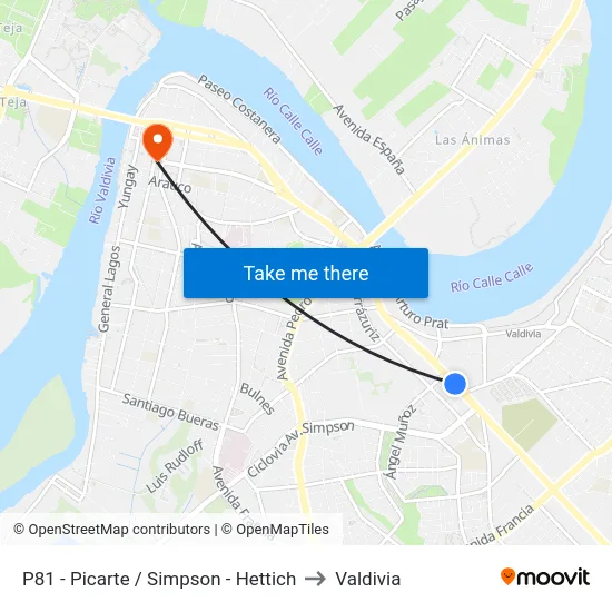 P81 - Picarte / Simpson - Hettich to Valdivia map