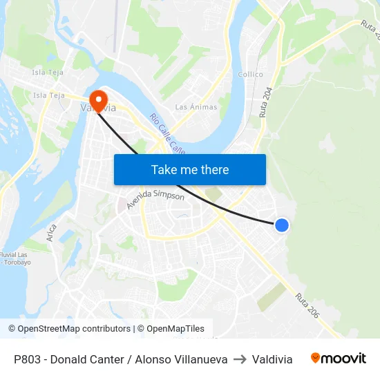P803 - Donald Canter / Alonso Villanueva to Valdivia map