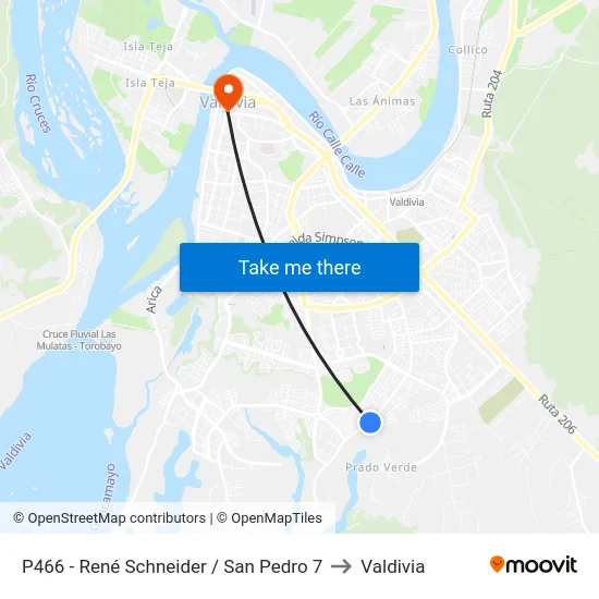P466 - René Schneider / San Pedro 7 to Valdivia map