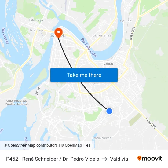 P452 - René Schneider / Dr. Pedro Videla to Valdivia map