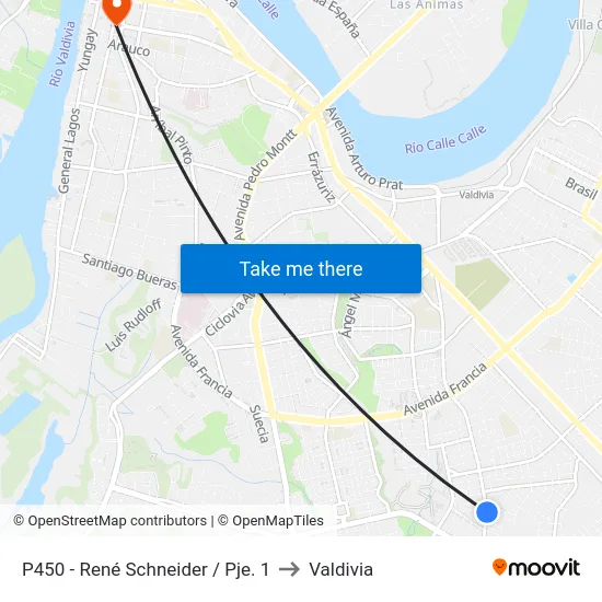 P450 - René Schneider / Pje. 1 to Valdivia map