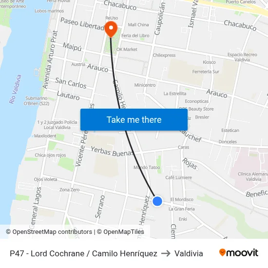 P47 - Lord Cochrane / Camilo Henríquez to Valdivia map