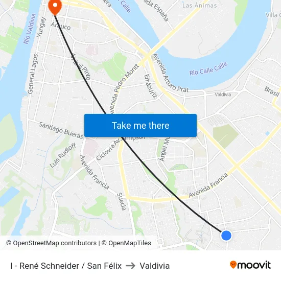 I - René Schneider / San Félix to Valdivia map