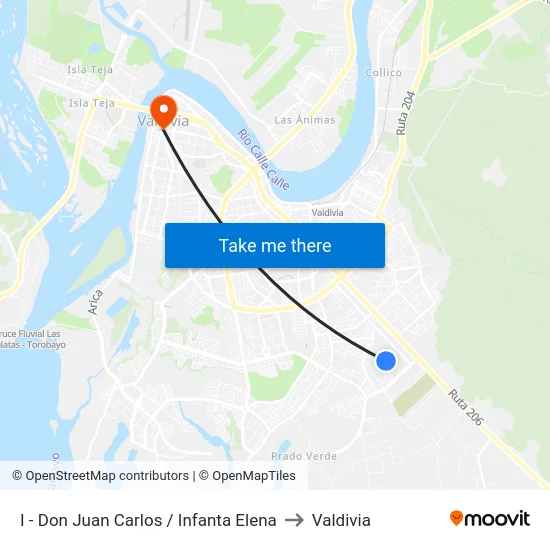 I - Don Juan Carlos / Infanta Elena to Valdivia map