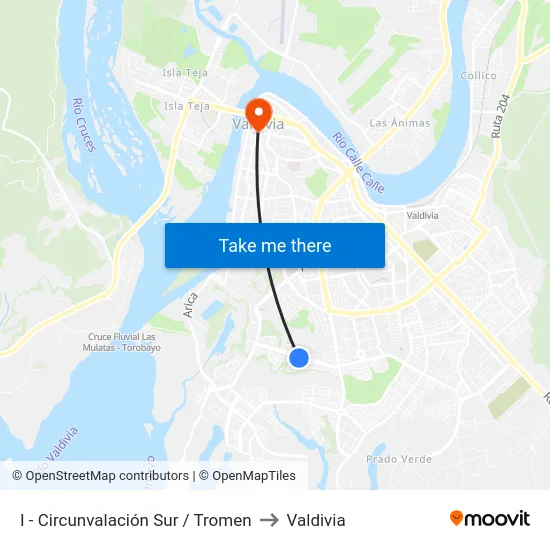 I - Circunvalación Sur / Tromen to Valdivia map