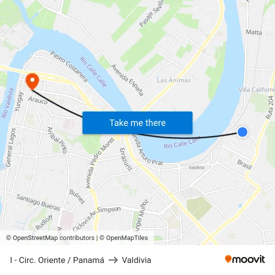 I - Circ. Oriente / Panamá to Valdivia map