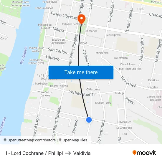 I - Lord Cochrane / Phillipi to Valdivia map