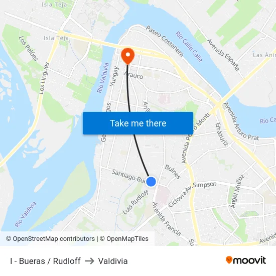 I - Bueras / Rudloff to Valdivia map