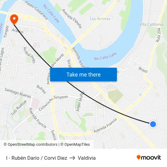 I - Rubén Darío / Corvi Diez to Valdivia map