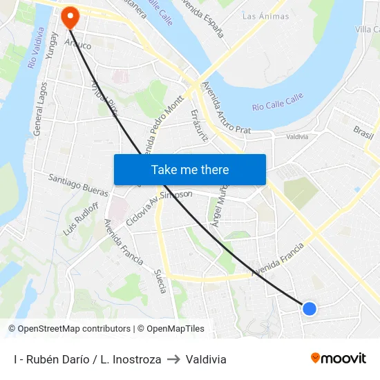 I - Rubén Darío / L. Inostroza to Valdivia map
