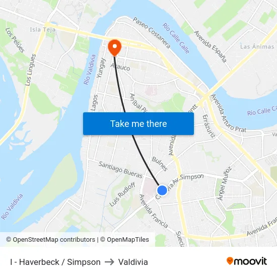 I - Haverbeck / Simpson to Valdivia map
