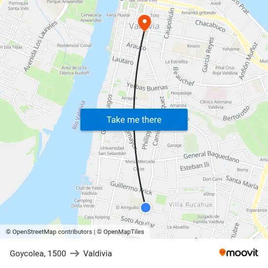 Goycolea, 1500 to Valdivia map