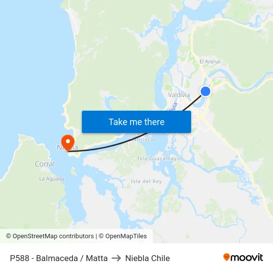 P588 - Balmaceda / Matta to Niebla Chile map