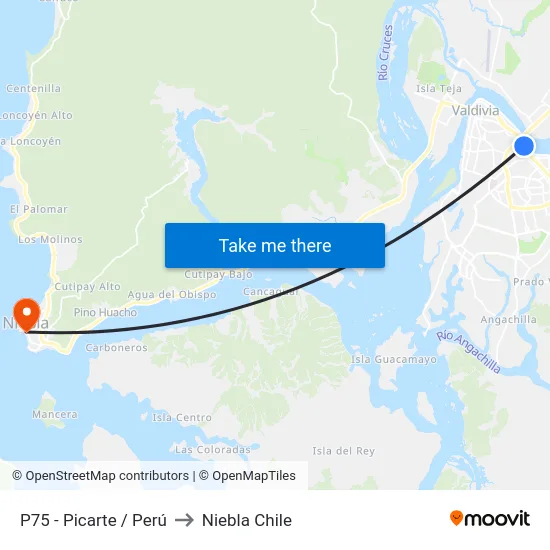 P75 - Picarte / Perú to Niebla Chile map