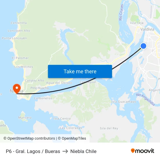 P6 - Gral. Lagos / Bueras to Niebla Chile map