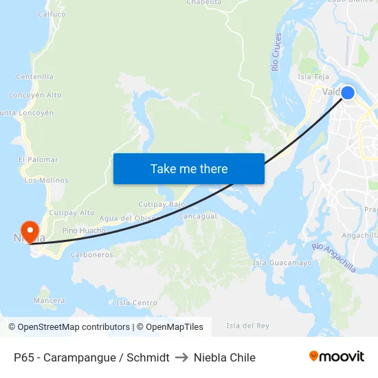 P65 - Carampangue / Schmidt to Niebla Chile map