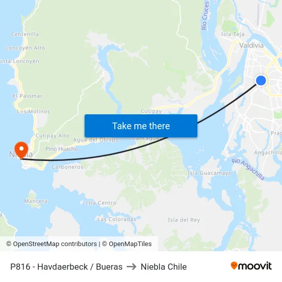 P816 - Havdaerbeck / Bueras to Niebla Chile map