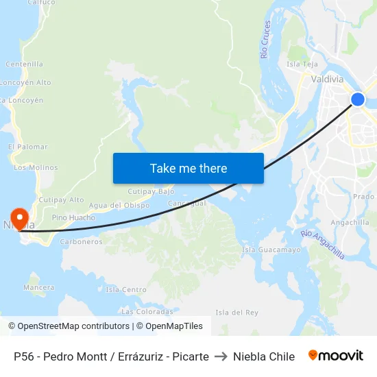 P56 - Pedro Montt / Errázuriz - Picarte to Niebla Chile map