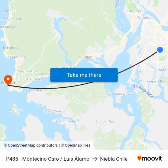 P485 - Montecino Caro / Luis Álamo to Niebla Chile map