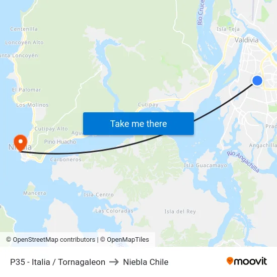 P35 - Italia / Tornagaleon to Niebla Chile map