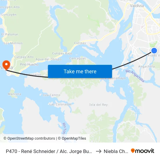 P470 - René Schneider / Alc. Jorge Bustos to Niebla Chile map