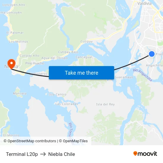 Terminal L20p to Niebla Chile map