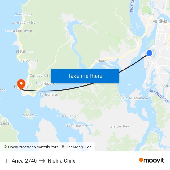 I - Arica 2740 to Niebla Chile map