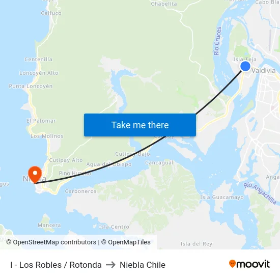 I - Los Robles / Rotonda to Niebla Chile map
