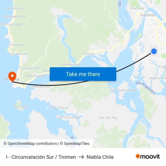 I - Circunvalación Sur / Tromen to Niebla Chile map