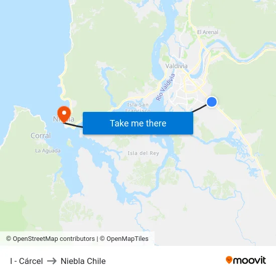 I - Cárcel to Niebla Chile map