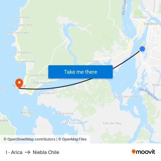 I - Arica to Niebla Chile map