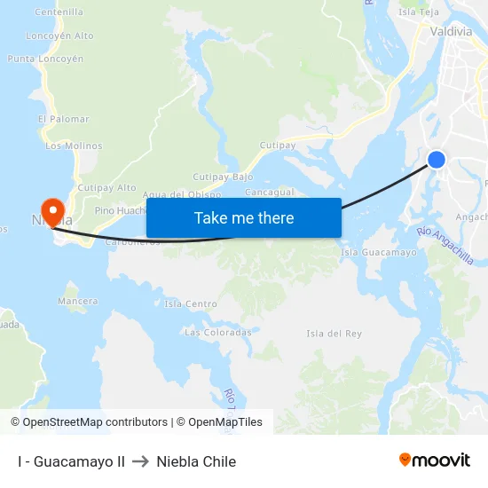 I - Guacamayo II to Niebla Chile map