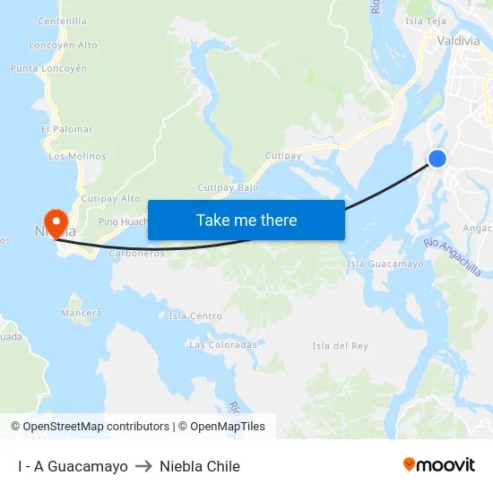 I - A Guacamayo to Niebla Chile map