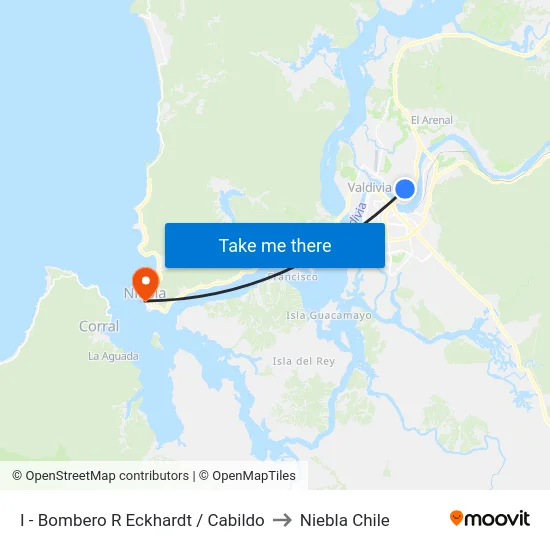 I - Bombero R Eckhardt / Cabildo to Niebla Chile map