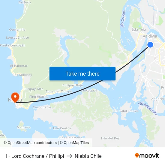 I - Lord Cochrane / Phillipi to Niebla Chile map