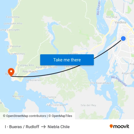 I - Bueras / Rudloff to Niebla Chile map