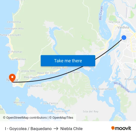 I - Goycolea / Baquedano to Niebla Chile map