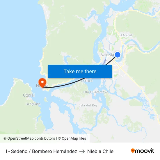 I - Sedeño / Bombero Hernández to Niebla Chile map