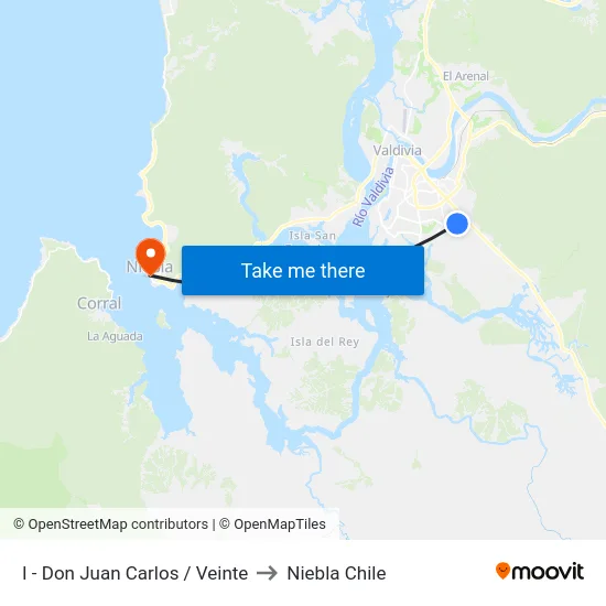 I - Don Juan Carlos / Veinte to Niebla Chile map