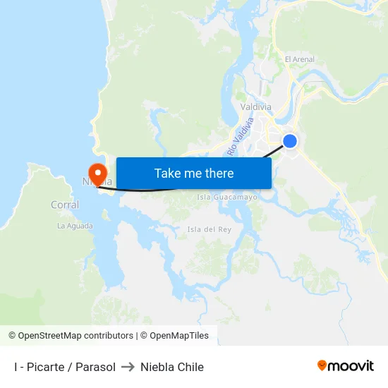 I - Picarte / Parasol to Niebla Chile map