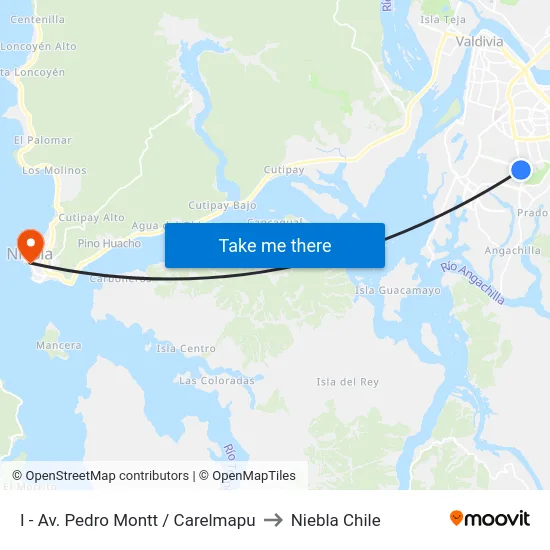I - Av. Pedro Montt / Carelmapu to Niebla Chile map