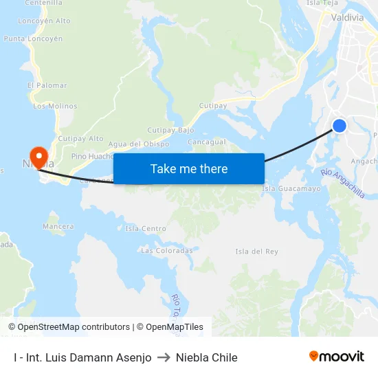 I - Int. Luis Damann Asenjo to Niebla Chile map