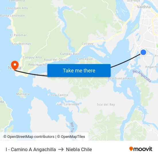 I - Camino A Angachilla to Niebla Chile map