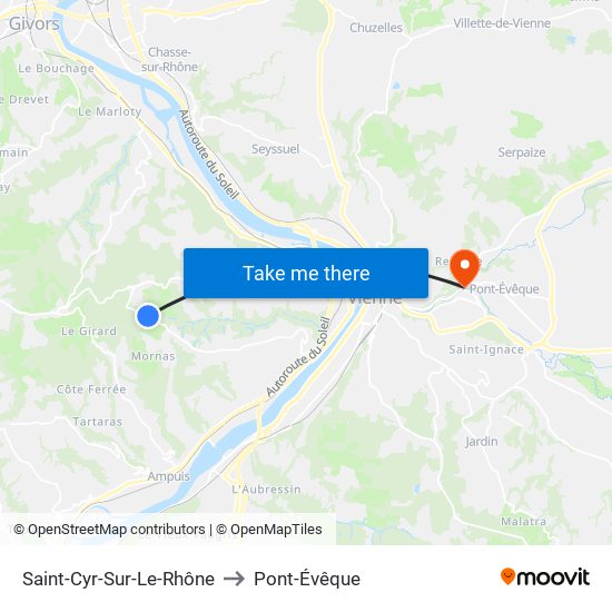 Saint-Cyr-Sur-Le-Rhône to Pont-Évêque map