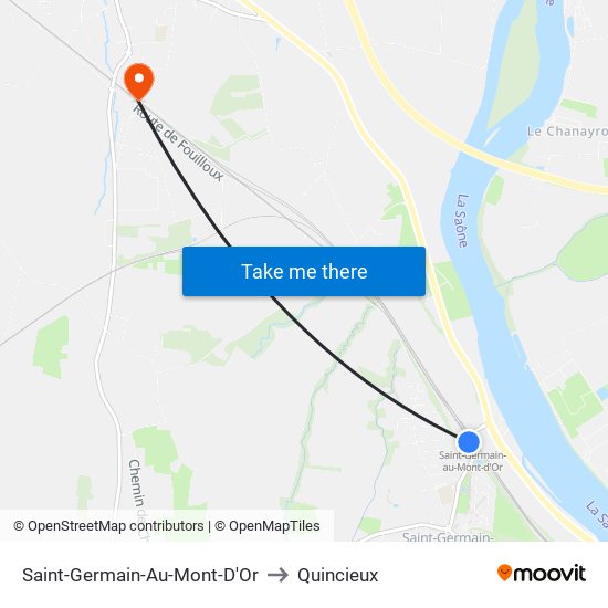 Saint-Germain-Au-Mont-D'Or to Quincieux map