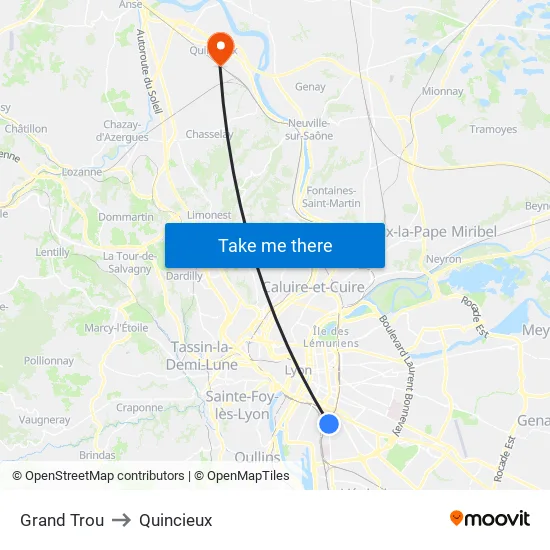Grand Trou to Quincieux map