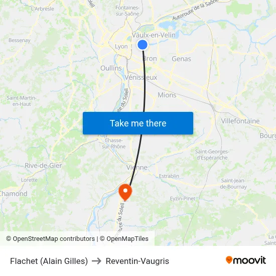 Flachet (Alain Gilles) to Reventin-Vaugris map