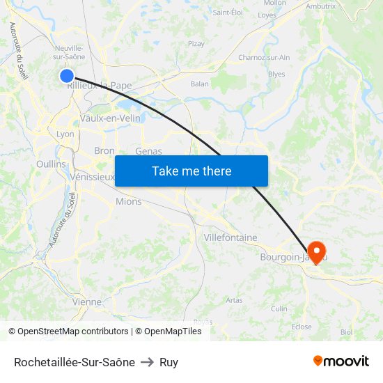 Rochetaillée-Sur-Saône to Ruy map