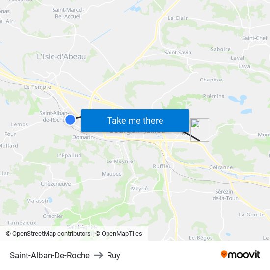 Saint-Alban-De-Roche to Ruy map