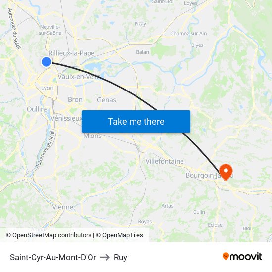 Saint-Cyr-Au-Mont-D'Or to Ruy map